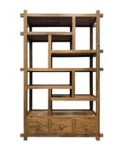 LIBRERIA ETNICA IN LEGNO DI SHEESHAM INDIANO MASSICCIO  A GIORNO SPETTACOLARE