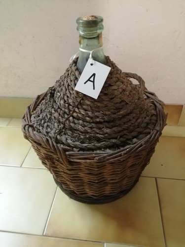 Vecchia damigiana impagliata - , h