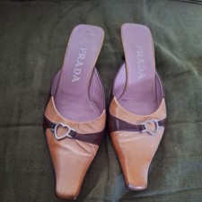 PRADA slip-on pelle mules rosa