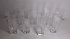 Servizio 8 Bicchieri Cristallo COLLE Design Italy Drink Tumbler Vintage Ottagona