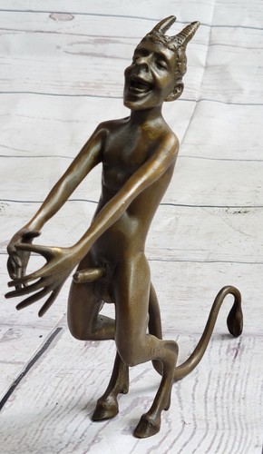 Scultura diavolo satyr - scultura, in