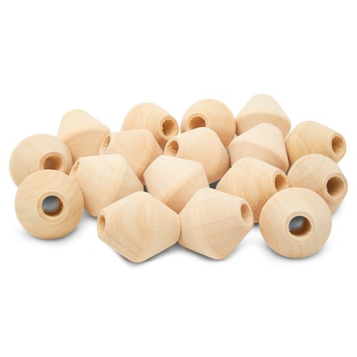 Perline legno bicono - legno, 1"