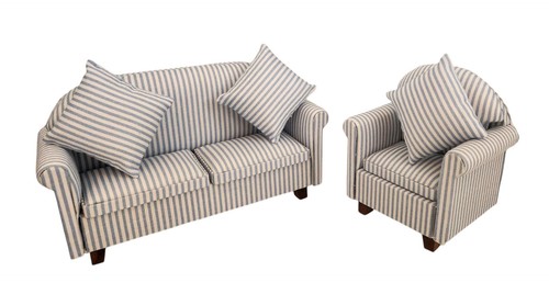 Bambole casa blu strisce - a,