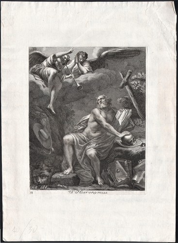 Stampa antica san girolamo - stampa,