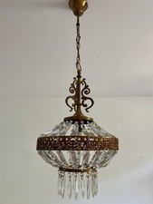 Lampadario A Goccie Di Cristallo Vintage