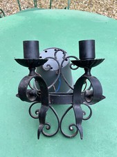 candelabro antico da parete in ferro battuto