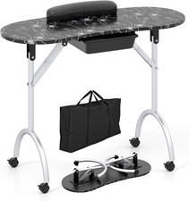 Tavolo Manicure Pieghevole, Tavolo Unghie Estetista Portatile Con Ruote, Cassett