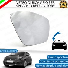 SPECCHIETTO PEUGEOT 308 MK2 VETRO SPECCHIO RETROVISORE DESTRO LATO PASSEGGERO