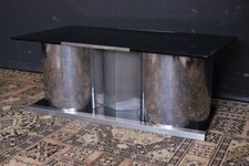 Tavolino / piccolo tavolo / vetro / metallo / legno nero / italiano / Italia/ITA