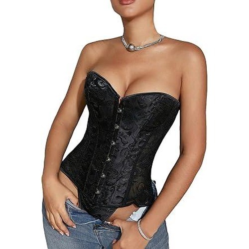 Top corsetto nero - , floreale