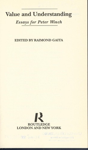 Value and understanding essays - value,