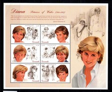 Grenade 1997 Mi. 3604-09 Mini Feuille 100% Neuf ** Princesse Diana