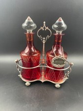 Set bottiglie bottiglia whisky cognac brandy liquori cristallo molato vintage