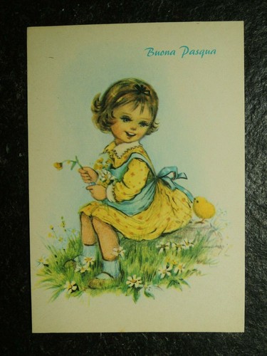Cartolina antica bambina con - cartolina,