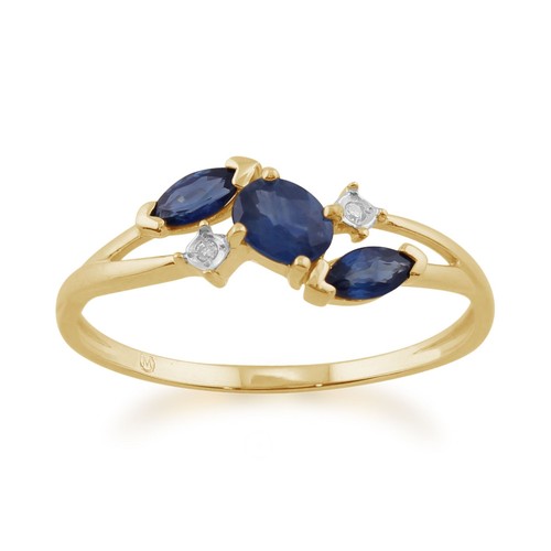 Anello tre pietre - in, zaffiro