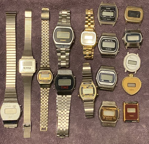 Vintage lcd watch lot - 16-,