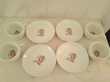 4 tazze e piattini bimbi  set pappa vintage