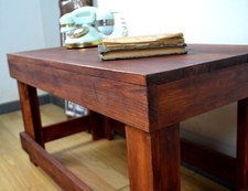 Tavolino da Salotto Caffè in Legno Massello Tavolo Basso Rustico Noce Chiaro