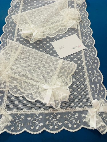 Centrini tris runner pizzo - centrini,