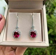 3.25Ct Lab Created Ruby Halo