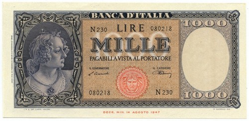 1000 lire italia - 1000, ornata