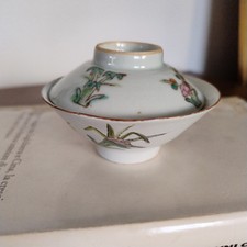 Antica Tazza Cinese Gaiwan da Te' inizio XX secolo Anni '30 Repubblica 