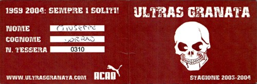 Tessera ultras granata - tessera,