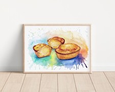 Acquerello pasticciotto leccese dipinto a mano