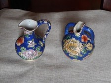 2 Vasetti Cina ceramica vintage decoro floreale altezza cm 10