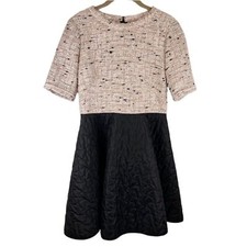 Abito trapuntato nero tweed