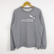 Puma Felpa Uomo Taglia M Cotone Grigio Sportiva Girocollo Moderno Casual Logo