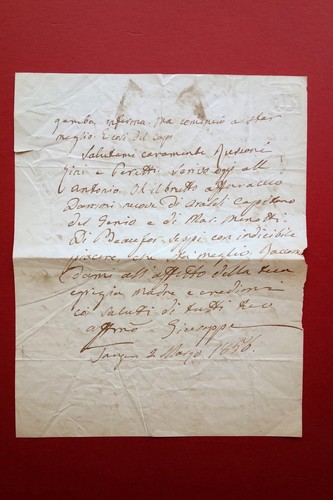 Autografo giuseppe malmusi - autografo,