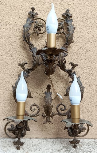 Coppia applique vintage bronzo - applique,