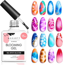 Smalto per Unghie Gel Blooming Trasparente 15Ml, UV LED, Nails Blooming Gel