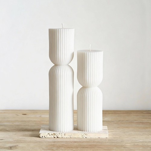 2pcs hourglass pillar - 2pcs, candles