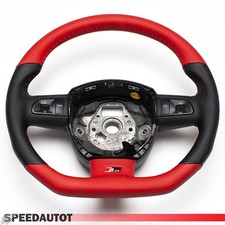 Ricambio S-LINE Piatto Volante IN Pelle Multifunzione Rosso-Nero per Audi A4