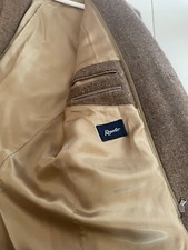 giacca uomo lana merino marrone 3 bottoni 2 spacchetti con zip interna