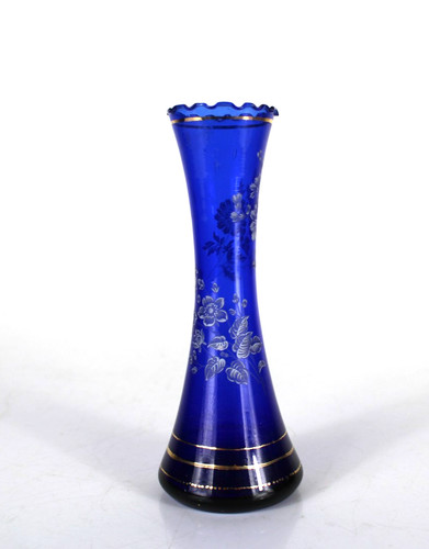 Vaso vetro blu veneziano - in,