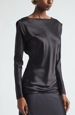 Saint Laurent Black Satin Silk