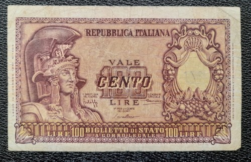 100 lire italia elmata - 100,