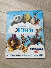 ESSELUNGA ALBUM DREAMWORKS EROI + SET COMPLETO 180 FIGURINE CON GIOCHI