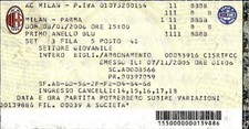 Biglietto stadio AC Milan vs