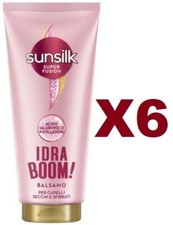 6 PZ SUNSILK SUPER FUSION BALSAMO IDRA BOOM CAPELLI SECCHI E SFIBRATI 180ML