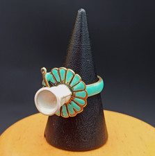 ANELLO STRAVAGANTE SMALTATO COLOR VERDE TIFFANY - TAZZINA DA CAFFE CON PIATTINO