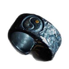 Anello Ziwei Beidou taoista Tai Chi Bagua Yin Yang regolabile fatto a mano gioielli