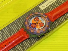 Swatch aqua chrono - chrono, red