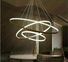 LAMPADARIO A SOSPENSIONE BIANCO DA SOFFITTO ANELLI SOSPESI LED MODERNO LUCE 48W