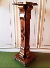 Colonna Antica Anta SEGRETTO Legno NOCE MASSIC Portavaso Scultura Porta Vintage
