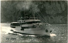 Primi '900 Capri Motonave Passeggeri SPAN Napoli Molo Beverello FP B/N ANIM