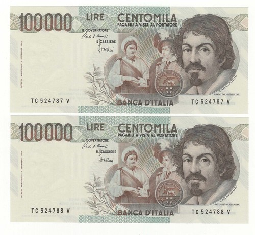 100000 lire caravaggio - 100000, i°